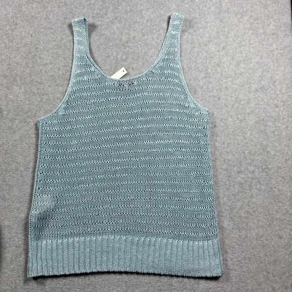 Madewell Linen Knit Tank Baby Blue S - Picture 2 of 5